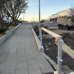 Tekið staura rétta fyrir steypu við eskihlíðina